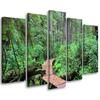 Five Piece Picture Canvas Print Rainforest Waterfall