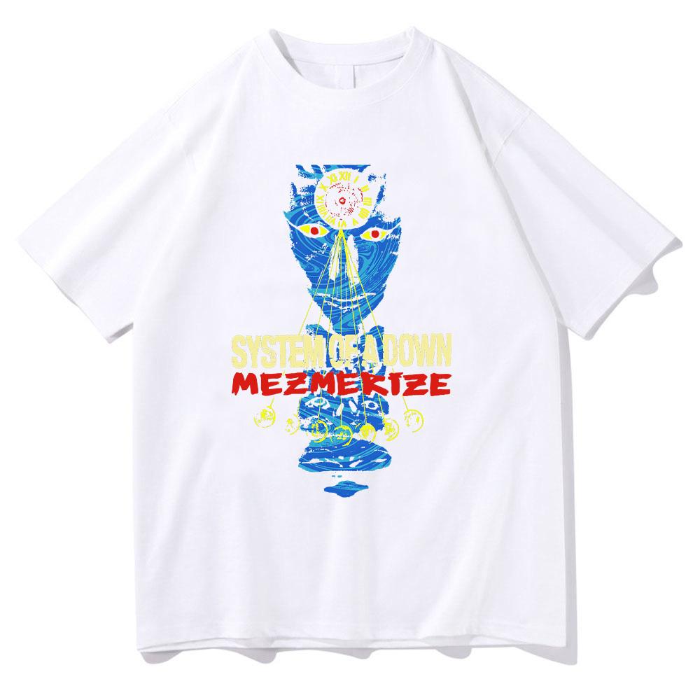 System of A Down Mezmerize Faded Cover T-Shirt Rock Band Men Women Vintage Alternative Metal Music Y2K T-shirt Men's Fashion Top