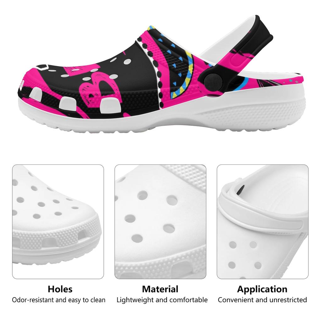 Summer Printed EVA Clogs Women Men Lightweight Breathable Slip On Garden Shoes Beach Pool Bathroom Home Slippers Travel Shoes