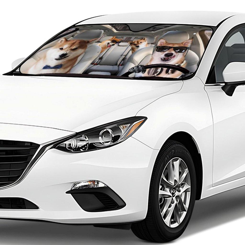 Солнцезащитный козырек на лобовое стекло автомобиля с принтом домашних собак и кошек