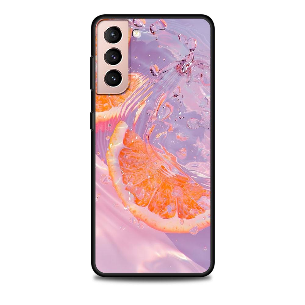 Orange Fruit Watermelon Case for Samsung Galaxy S23 S10e S10 S21 FE S22 S9 S24 Ultra S20 Plus Soft Black TPU Phone Cover Bumper