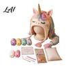 Handcrafted Warm Winter Accessory Animal Hat Crochet Kit Fantasy Hood DIY Cute Creative Holiday Gift for Craft Lovers Unicorn Fox Frog Earflap