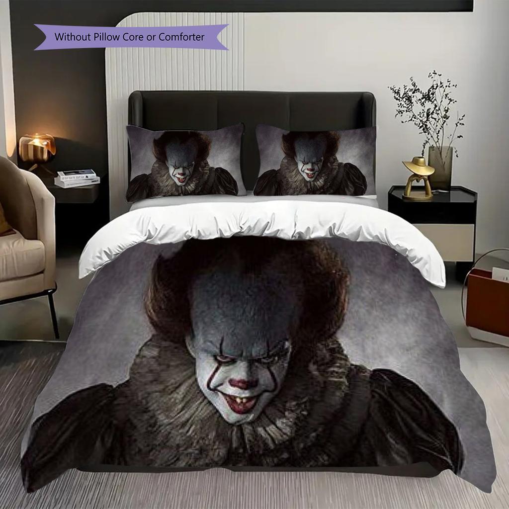 Clown Horror Set Bedding 1 Duvet Cover 2 Pillowcase Without Core Soft And Comfortable Christmas Birthday Gift Bedding Set Bedding