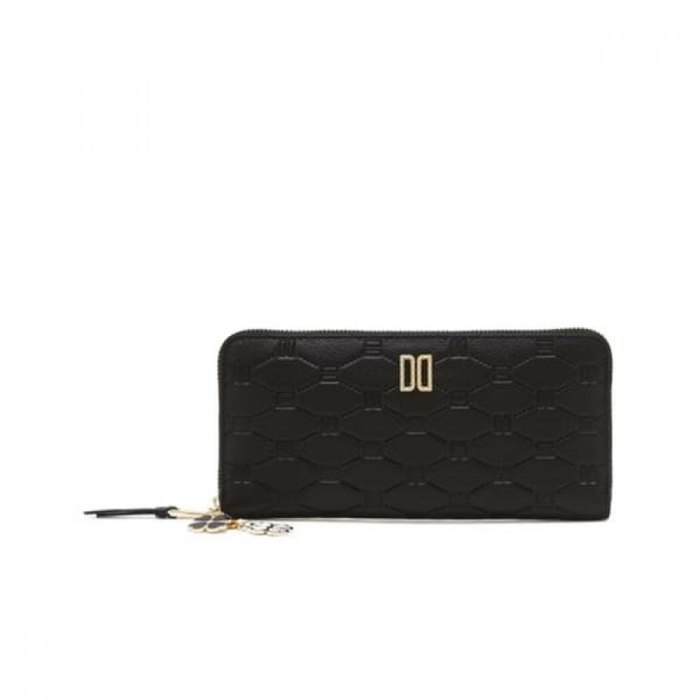 Daks Black Zipper Long Wallet Leather Dcwa6f634bk