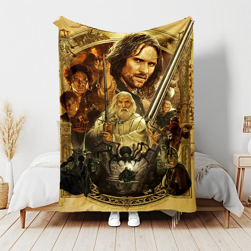 1pc Blanket The Lord of the Rings Print Design, Lightweight Blanket for Sofa, Bed- Soft &Warm, Gift for All Seasons like Christmas, Halloween