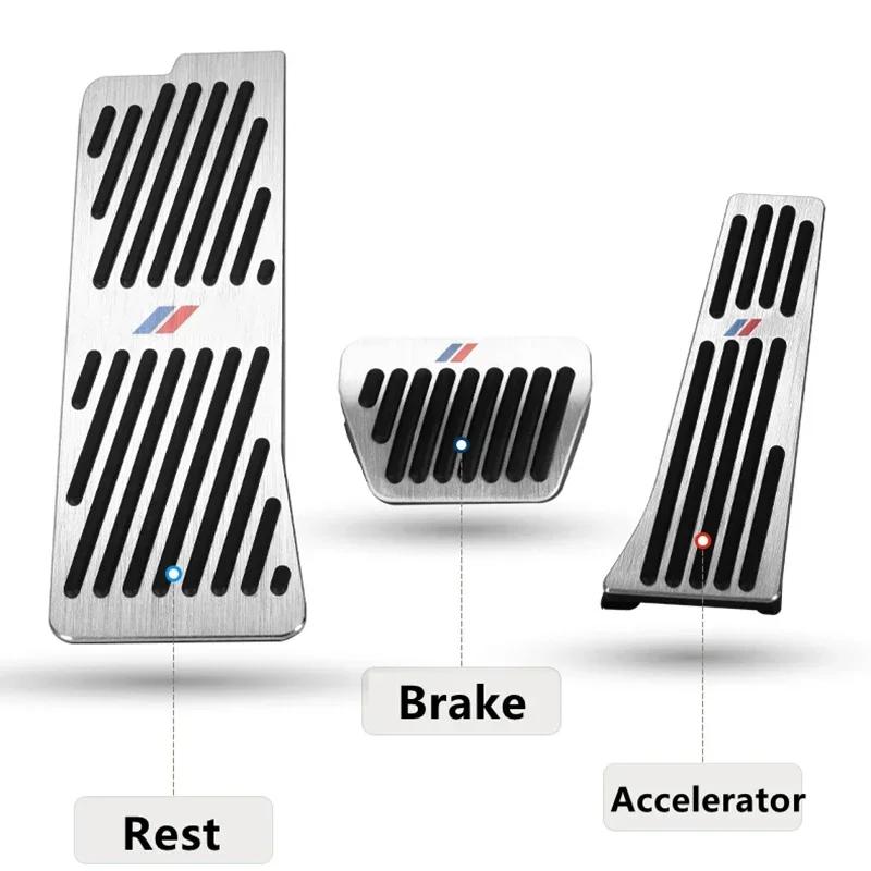 LXXM7 Car Accessories Accelerator Brake Foot Rest Pedal Interiors Cover For Bmw X1 X2 X3 X4 X5 X6 3 5 6 7 Series F30 F10 E60 Adornment