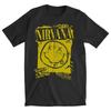 Графическая футболка Nirvana Рок-группа Потертое Улыбающееся Лицо Принт с Постером Концерта Летняя Короткий Рукав Унисекс Повседневная Оверсайз Уличная Одежда Футболки Топы