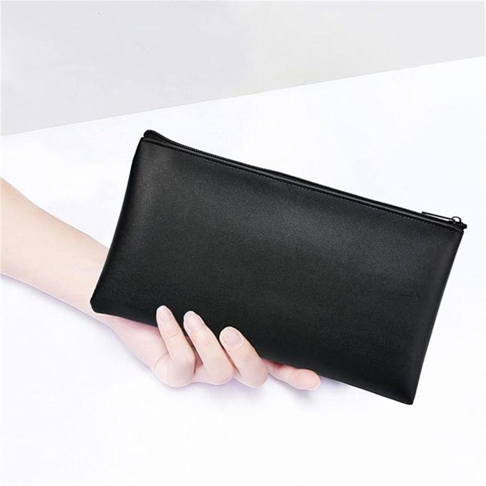 Small Compact Pu Bill Bag PU Leather Money Pouch Wallet Cash Deposit Bag Utility Pouch