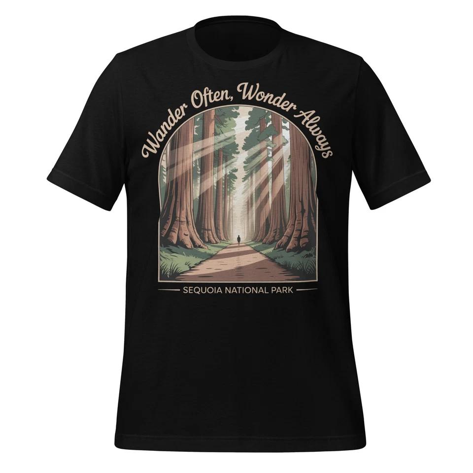 Футболка с изображением секвойи из Национального парка Секвойя Тропа Wander Nature Tee Унисекс Подарок для хайкинга