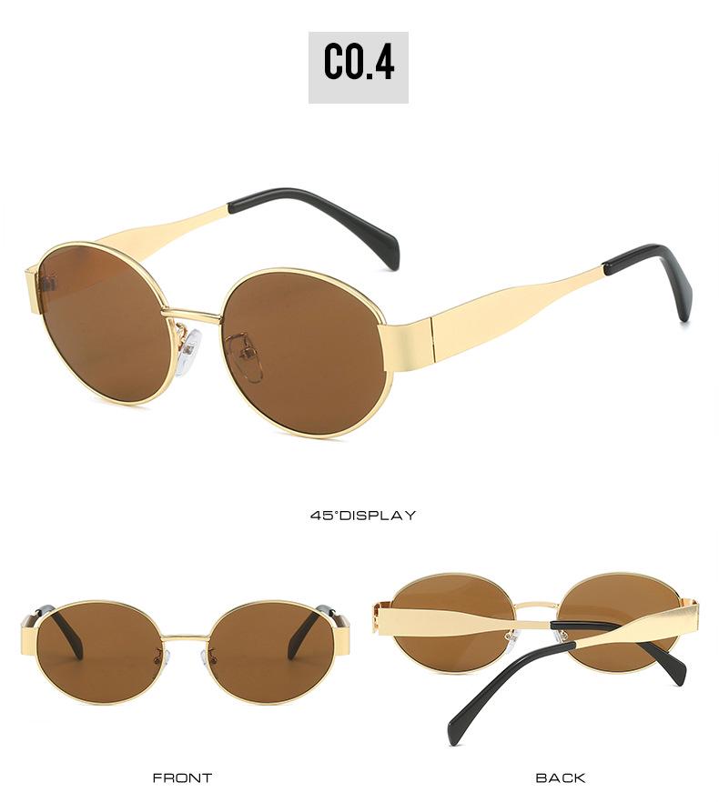 Металлические солнцезащитные очки овальной формы 2024: Трендовые маленькие круглые линзы для мужчин и женщин