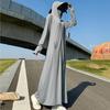 Summer 1011 New Sun Protection Shirt Women's Long Dress, Full Outdoor Breathable UV Protection Sun Protection Dress, Waist-Cinching