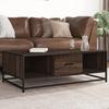 vidaXL Couchtisch Braun Eichen-Optik 100x57x35 Cm Holzwerkstoff Metall