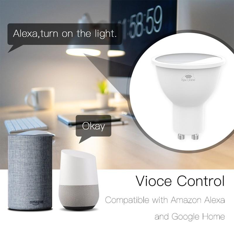 GU10 5 Вт 95-265 В Умная лампа Tuya Голосовое управление Wi-Fi Светодиодная RGB лампа с регулируемой яркостью Светодиодная лампа Alexa Google Home Яндекс Алиса