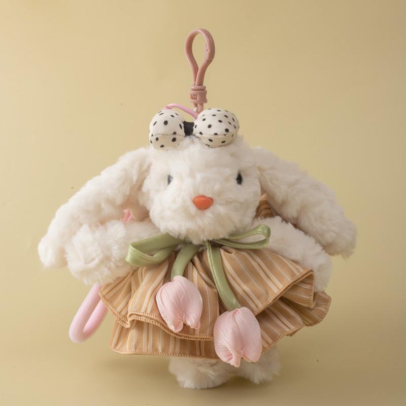 Cute Plush Bunny Bag Charm With Long Fur Material For Couples Gift