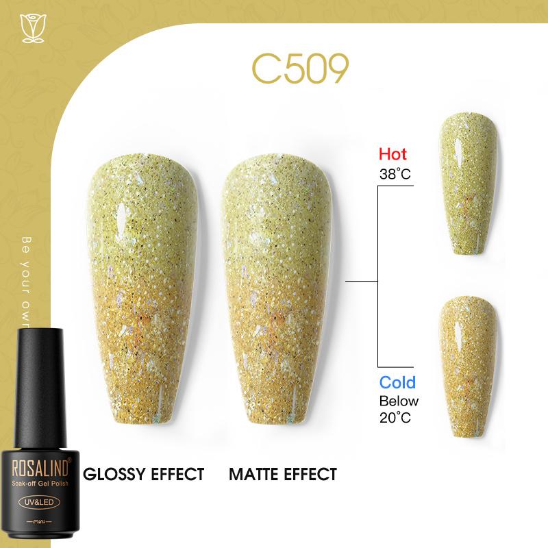 ROSALIND Красочный гель-лак для ногтей, блестящий гибридный лак, полуперманентный лак для ногтей, матовый верхний базовый слой, гель-лак для ногтей