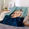 Blonde Model Flannel Blanket Throw Blanket Soft Warm Sofa Bed Camping home Decor Unique Christmas Gift C926123