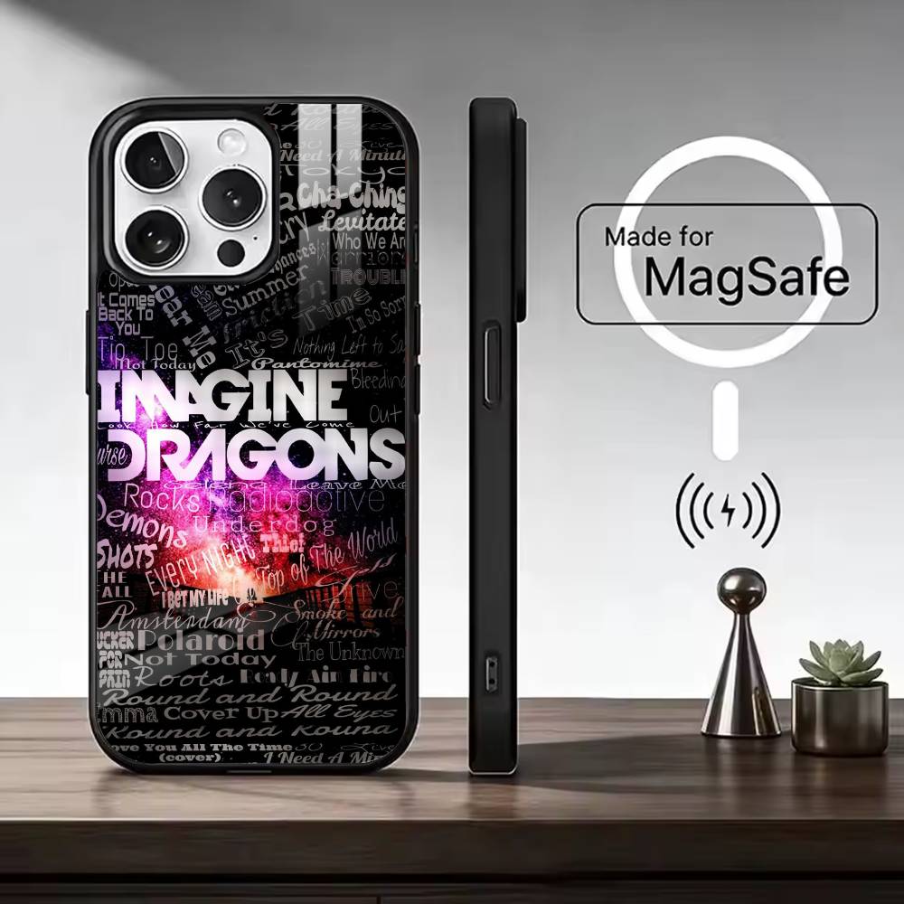 Band Imagine D-Dragons For Magsafe Phone Case for iPhone 17 16 15 14 13 12 11 Series Wireless Charging
