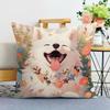 Pet Dog Print Decorative Pillowcase Bedroom Living Room Square Cushion Pillowcase