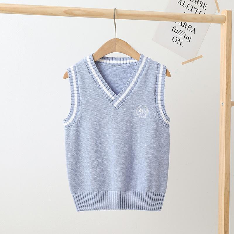 Детские вязаные жилеты Осенние и зимние хлопковые жилеты для мальчиков и девочек