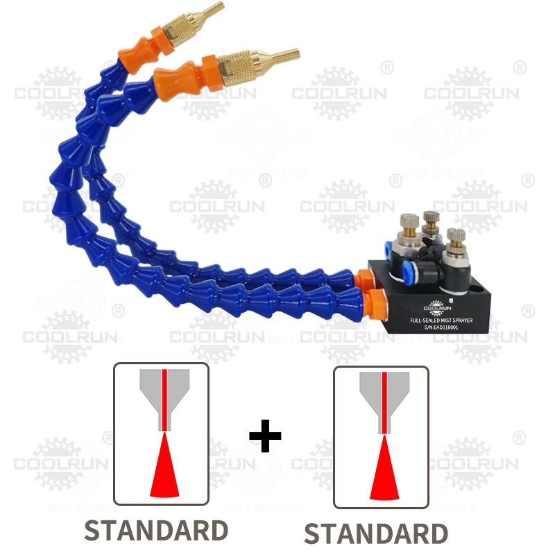 Double Nozzle Mist Coolant Lubrication Spray System Unit Mist Cooling Sprayer CNC Lathe Milling Drill Engraving Machine Tool