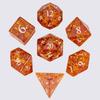 Набор кубиков Cusdie Glass для D&D, 7 кубиков, ручная работа, кубики из битого стекла D4-D20, полиэдрические кубики с кожаным футляром для настольных RPG-коллекций