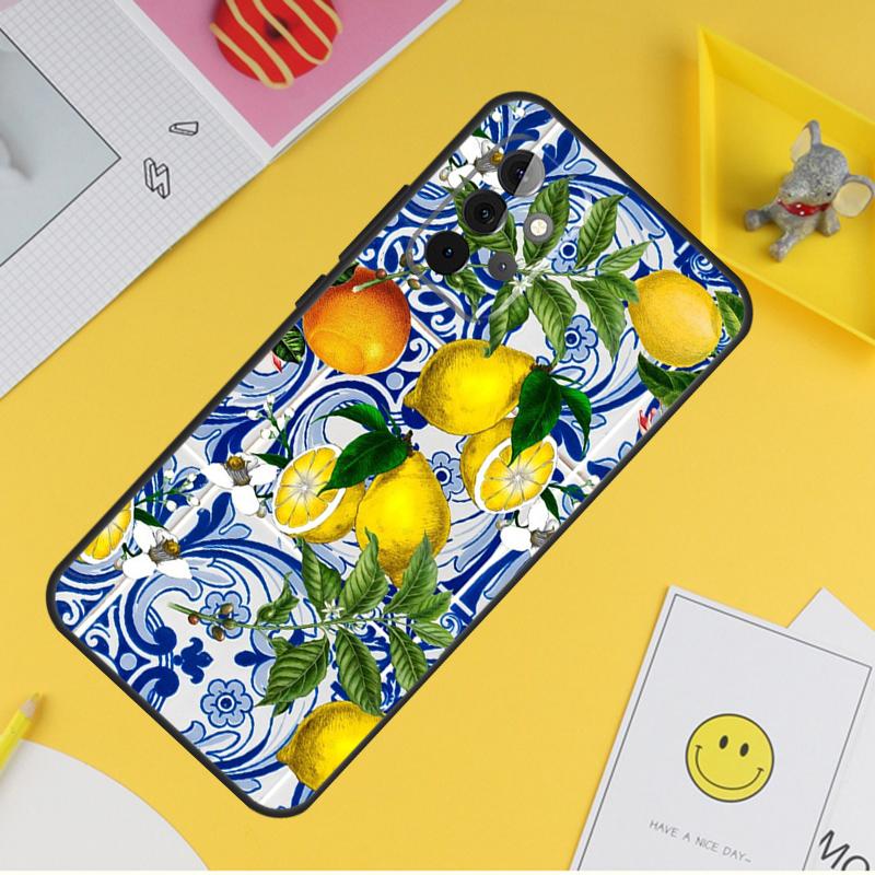 Чехол для телефона Mediterranean Lemon для Samsung Galaxy A14 A34 A54 A12 A32 A52 A51 A71 A53 A33 A13 A15 A25 A35 A55