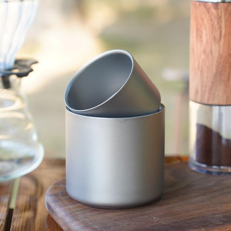 Titanium Double Wall Insulated Coffee Cup Camping Hiking Travel Portable Light Tea Mug 1-2 Person