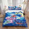 3Pcs Stitch Friends Adventure Bedding Set Quilt Cover Pillowcase Home Christmas Xmas Halloween Gift 1 Duvet Cover 2 Pillowcase M924252