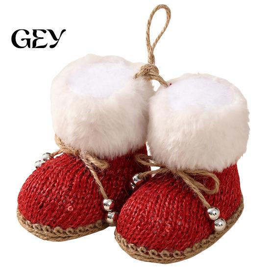 Christmas Gift Tags for Presents Knitted Boots Ornaments, Cute Hanging Plush Boot Decoration with Unique Party Favors Bell, Holiday Tree Pendant Home