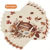 11.81*17.72inch Autumn Leaves Football Floral Style Football Flower Decoration Autumn Table Mat 4/6pcs Suitable for Kitchen Table Thanksgiving Par