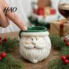 Mini Foliage Plant Container Cute Santa Claus Resin Flowerpot, Decorative Christmas Desktop Storage Organizer Planter, Hand Painted for Indoor