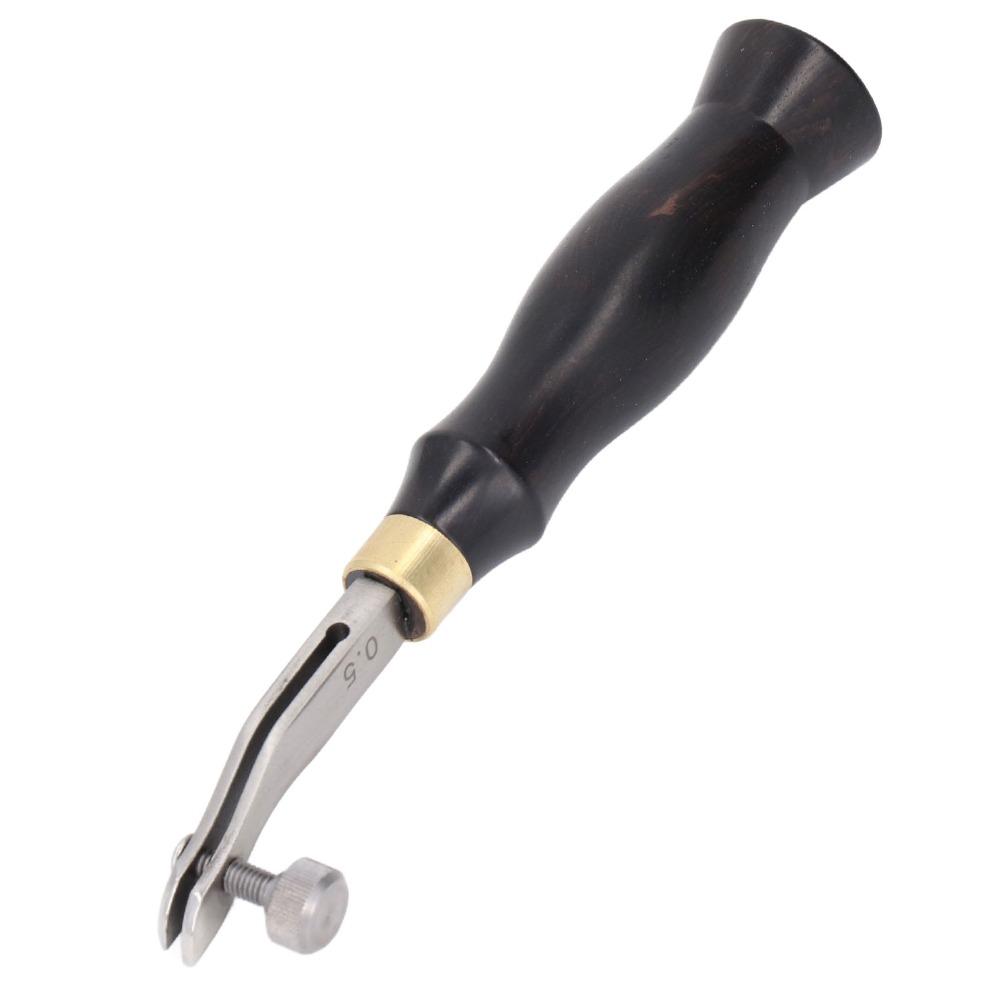 Wooden Handle Leather Edge Creaser Stainless Steel Leather Groover Tool For Leathercraft