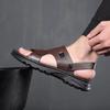 RED DRAGONFLY Leather Sandals for Men, Summer Breathable Casual Slippers, Two-Way Wear Cowhide Beach Shoes