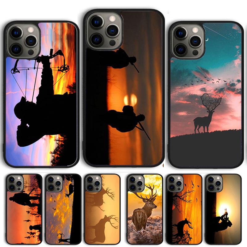 hunting Deer Sunset Coque Shell For iPhone 17 Air 15 16 14 13 12 Pro Max 11 Pro Max Plus Phone Case Cover