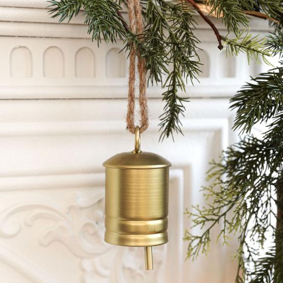 Деревенский Рождественский Колокольчик Коровы Винтажный Металлический Колокольчик с Джутовой Веревкой Ручной Работы Колокольчики Ветра Настенный Декор для Рождественской Новогодней Вечеринки