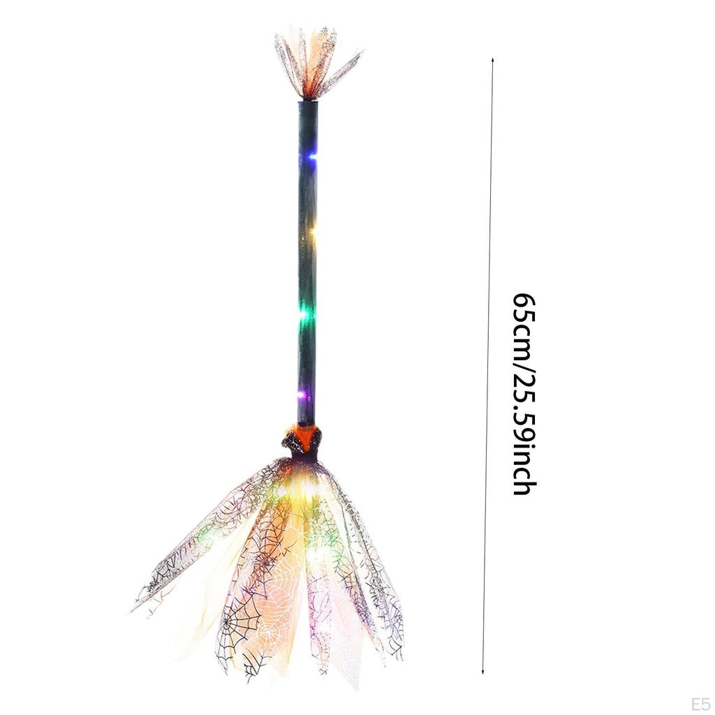 Светодиодная метла на Хэллоуин, украшение для метлы, декоративный аксессуар для костюма, реквизит для косплея