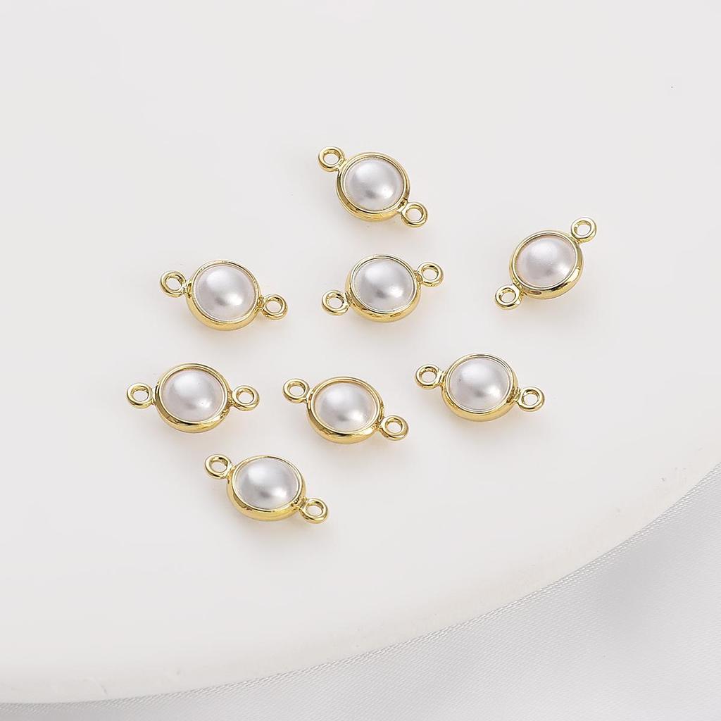 4/6/10 мм латунный соединительный Шарм с бусинами для серег, браслетов, ожерелья, изготовления ювелирных изделий своими руками