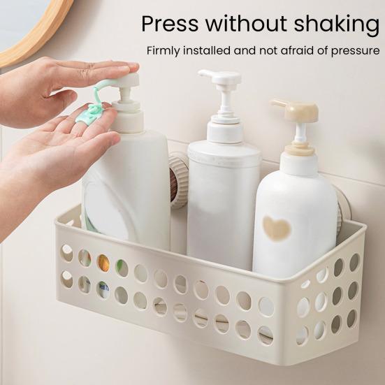 Полка для хранения на присосках Большая вместимость Высокая грузоподъемность Простая установка Органайзер для ванной комнаты и душа Водонепроницаемый