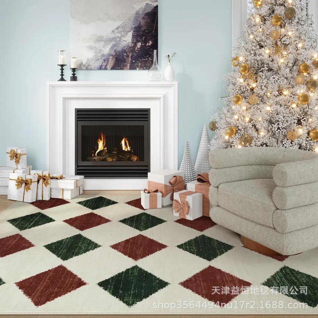 American Christmas Living Room Carpet Home Decoration Large Area Lint-free Rugs Bedroom Bedside Antiskid Easy Cleaning Foot Mat