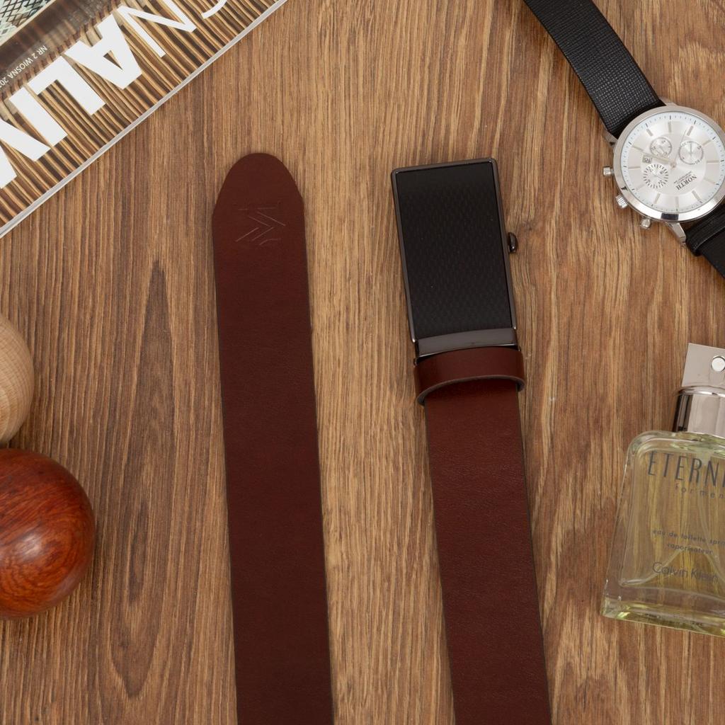 Vermari Men' Leather Suit Belt Automatic 3.5 Waist