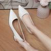 Fashion 2025New Pointed Toe Shallow Mouth Square Heel Small Leather Shoes Women's Elegant Fashion High Heels Dress Shoes Zapatos Mujer