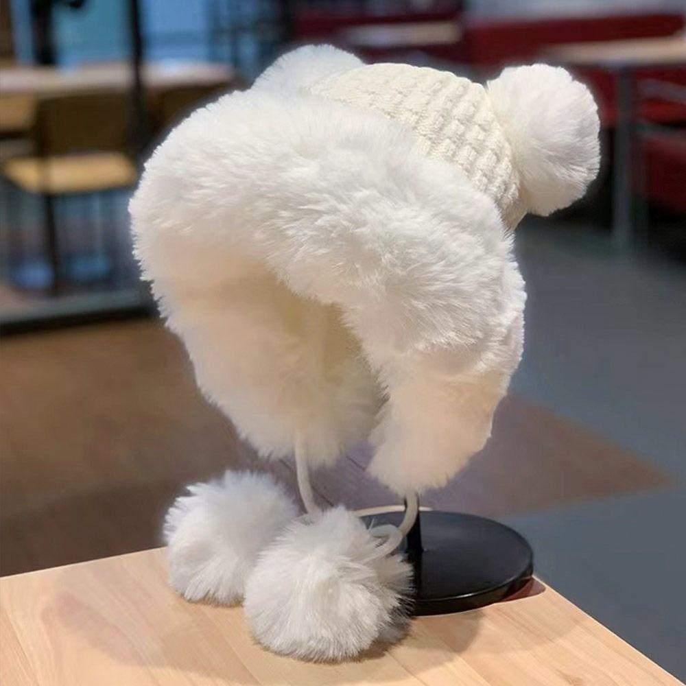 Утепленная зимняя шапка Каваи Шапка-ушанка Бархатная плюшевая шапка для женщин