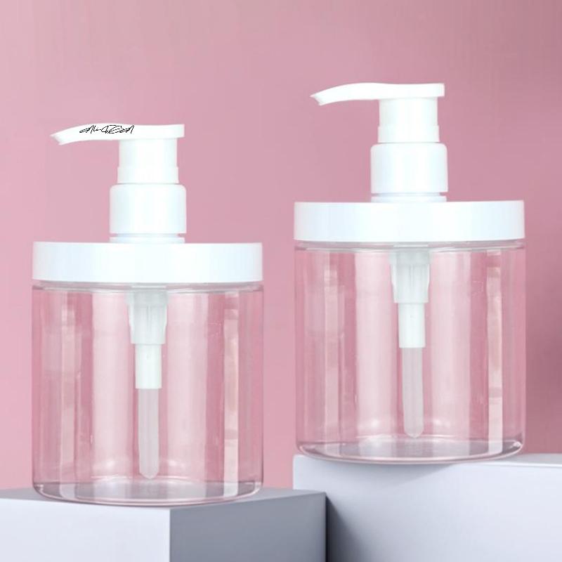 500/1000ML Clear Wide Mouth Liquid Container - Bath Gel Soap Dispenser Shampoo Lotion Bottles for Hand Washing And Sub Bottle