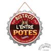 [A1353] - Capsule Metal Plate 'Bistrot l'Entre Potes' 3D Relief - 30 Cm