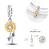 Fashion Trend 925 Silver Travel Airplane Dangle Charms Fit Original  Charm Bracelet DIY Sunflower Butterfly Bead