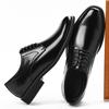 Fashion 2025 New Designer Pointed Wedding Shoes for Men Solid Color Fashion Casual Leather Shoes Male Lace Brown Business Derby Shoe Man