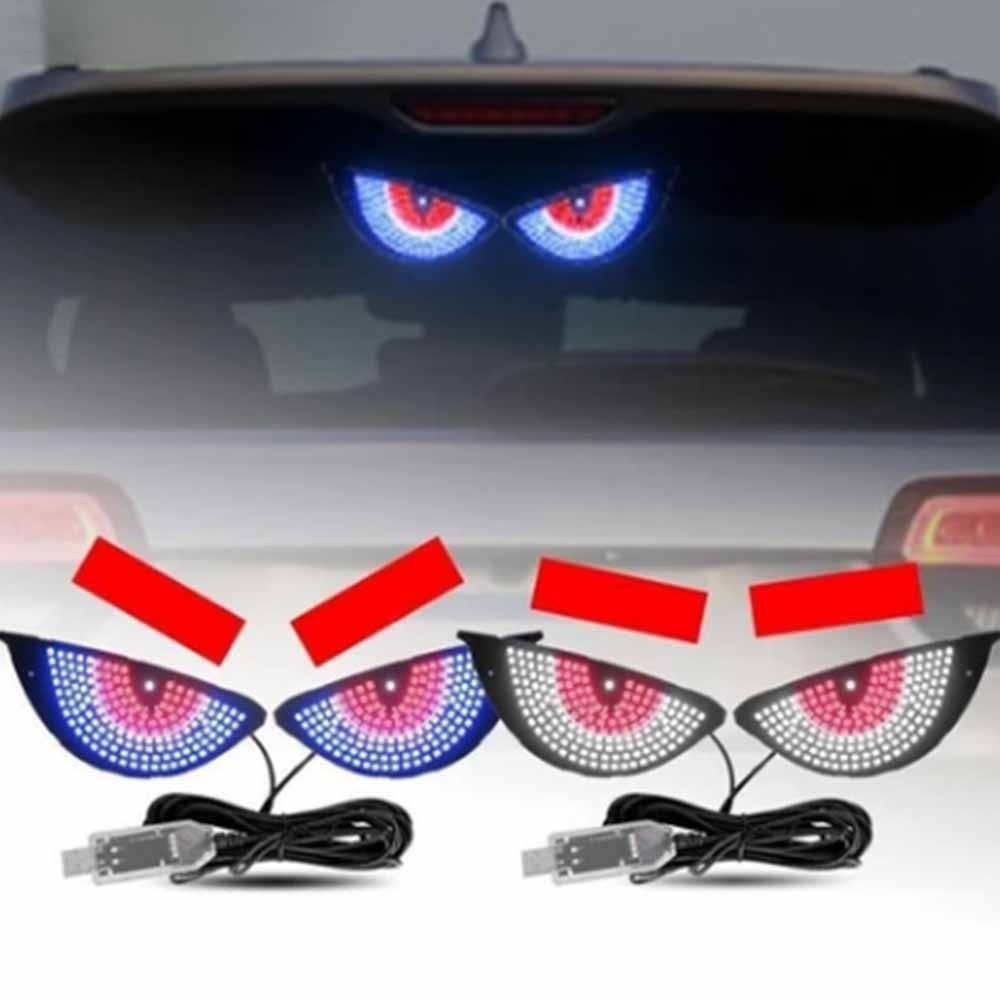 2PCS USB Car Eyes Light Universal Pixel Panel Light Vehicle Signal Lights Car Decorative Lighting