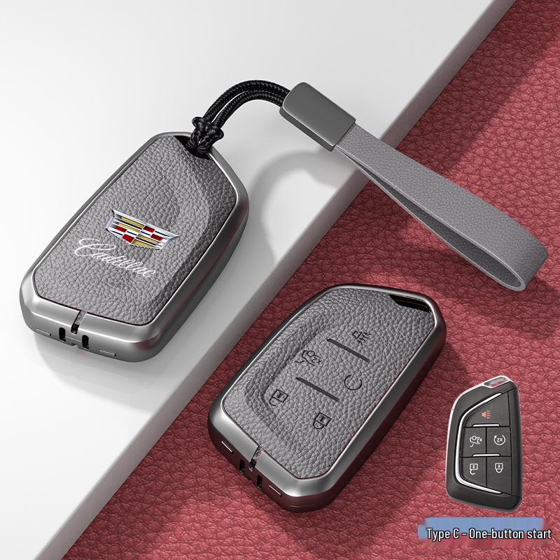 Кожаный чехол для ключа для Cadillac XT5/CT6/XT4/XTS и ATSL – Унисекс-дизайн с пряжкой