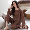 Женский осенний хлопковый кардиган, пижамный комплект - с длинным рукавом, тонкий, повседневный для мам среднего возраста