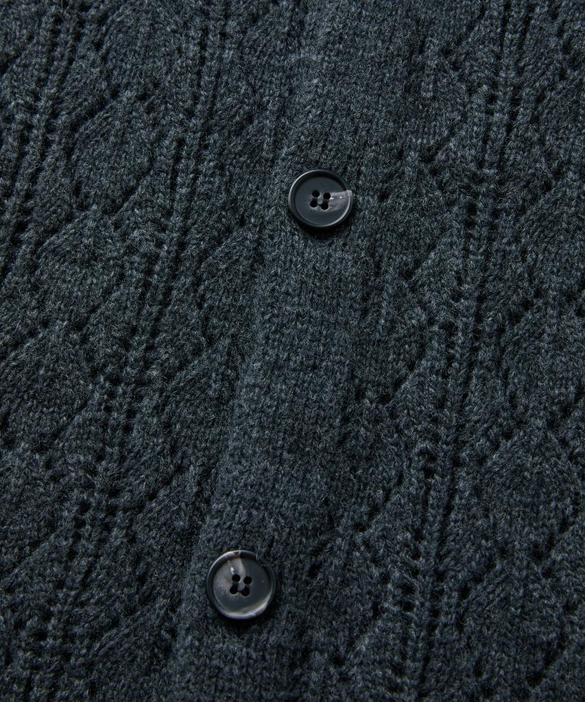 MMIC Cashmere Crochet Cardigan (Charcoal)
